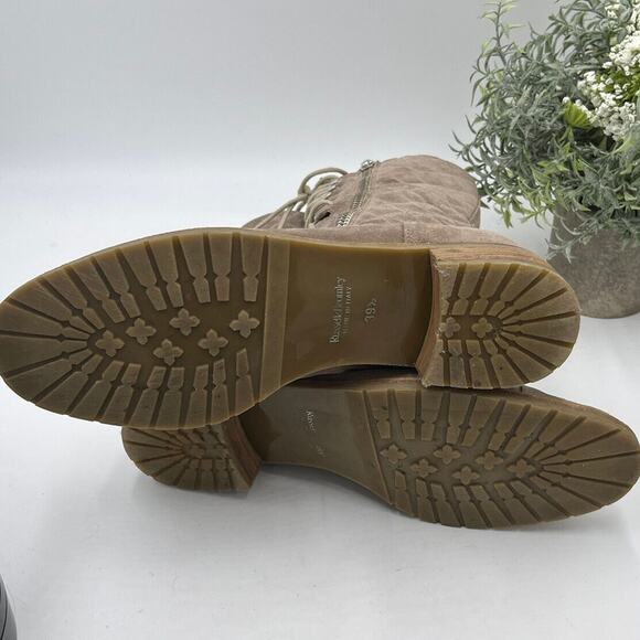 Russell & Bromley Tan Suede Atomic Quilted Stomper Lace Zip Boot Sz 39.5/9 - Picture 4 of 13